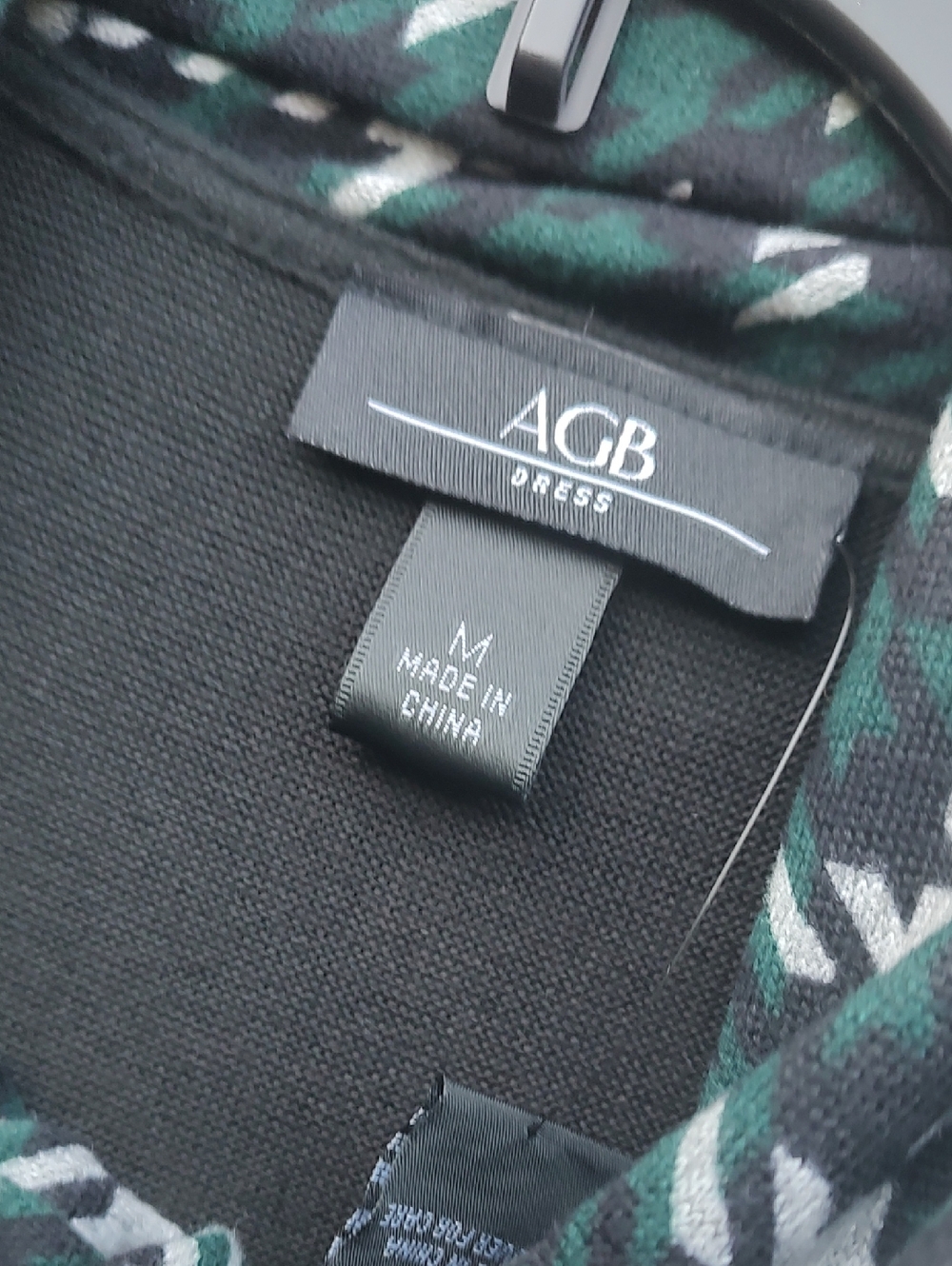 Black Knit Dress with Patterned Infinity Scarf - Picture 6 of 10
